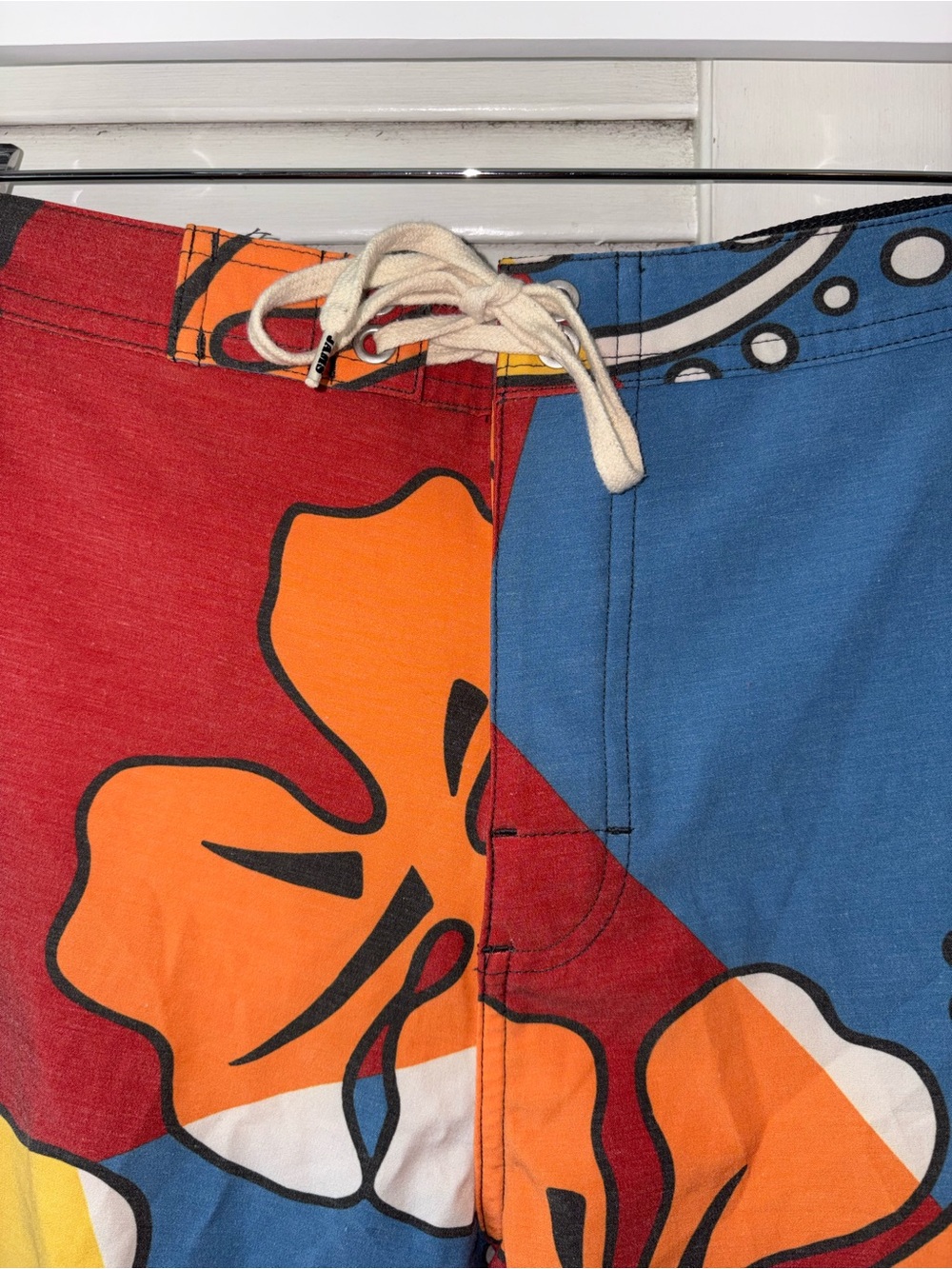 Vintage Original Jams Hibiscus Board Shorts Mens 36 Hawaiian Surf Swim Trunks - Picture 3 of 7